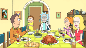rick og morty med familien